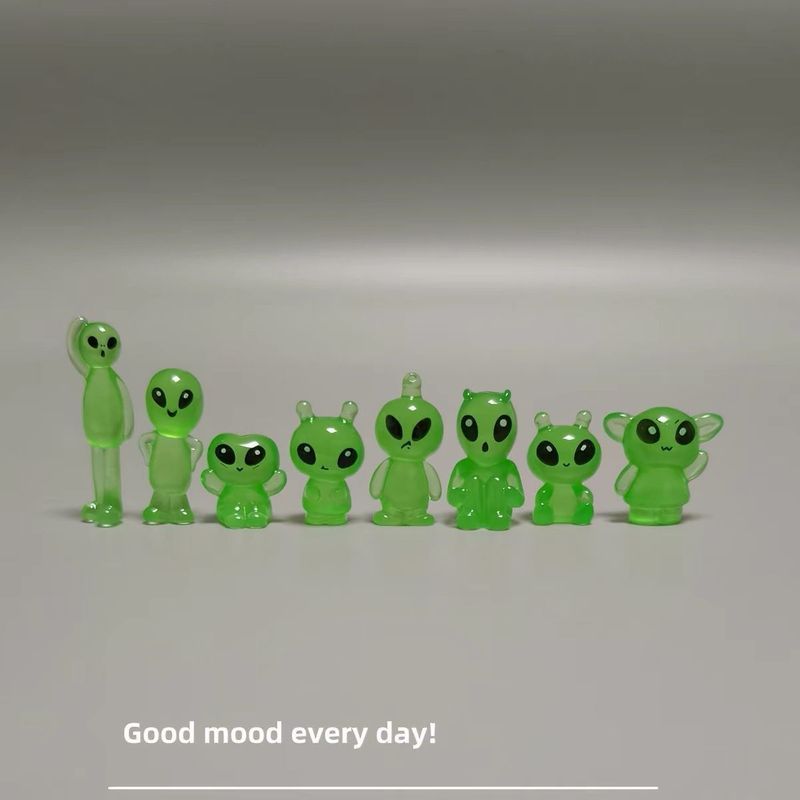 Good Mood 创意可爱夜光外星人微景观幽灵精灵 稳情绪治愈小摆件5.17Good MoodCreative and Cute Glow-in-the-Dark Alien Miniature L