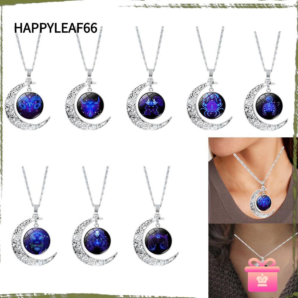 HAPPYLEAF 12 Chòm Sao Mặt Trăng Vòng Cổ, Mặt Dây Chuyền Nhân Mã Bọ Cạp Thời Trang 12 Vòng Cổ Cung Ho