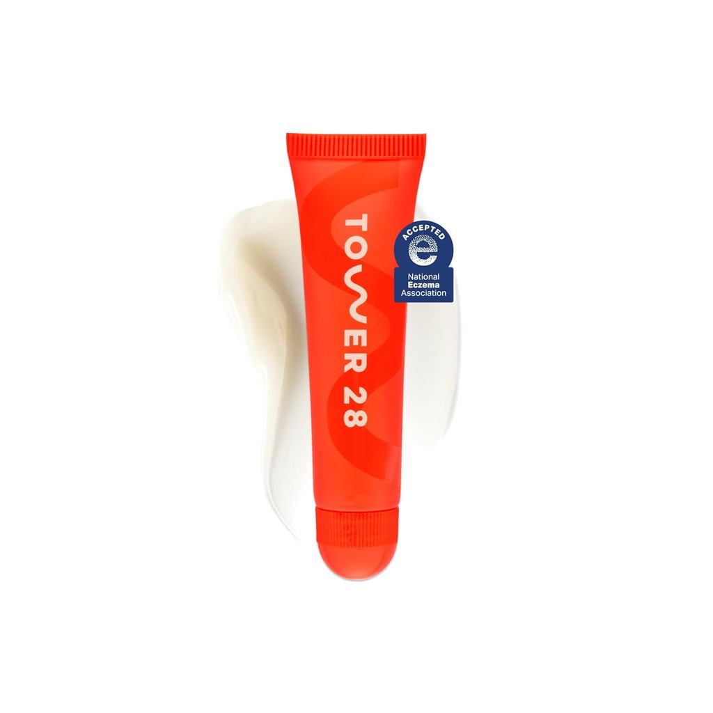 Son dưỡng môi dưỡng ẩm Tower 28 LipSoftie, Mặt nạ dưỡng ẩm cho môi nứt nẻ - Hương vani SOS, Bóng tro