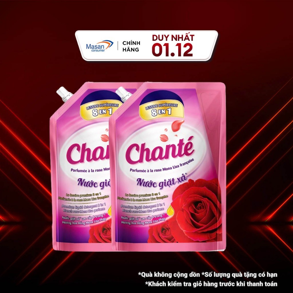 [LS][Chọn loại] Combo 2 Túi Nước Giặt Xả Chanté Cao Cấp 8 Trong 1