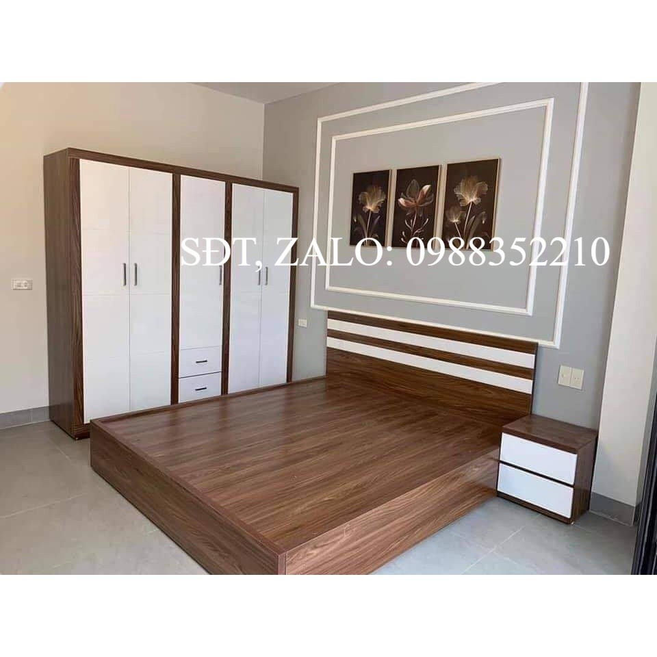 Giường gỗ công nghiệp MDF thiết kế đa năng-giường cao cấp  M6-1M 8- 2M (FREESHIP 50 KM)