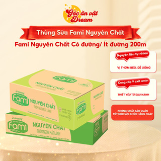  Sữa Đậu Nành Fami Nguyên chất 200ml | Sữa Fami thùng 36 hộp | Sữa uống bổ sung canxi thơm ngon 
