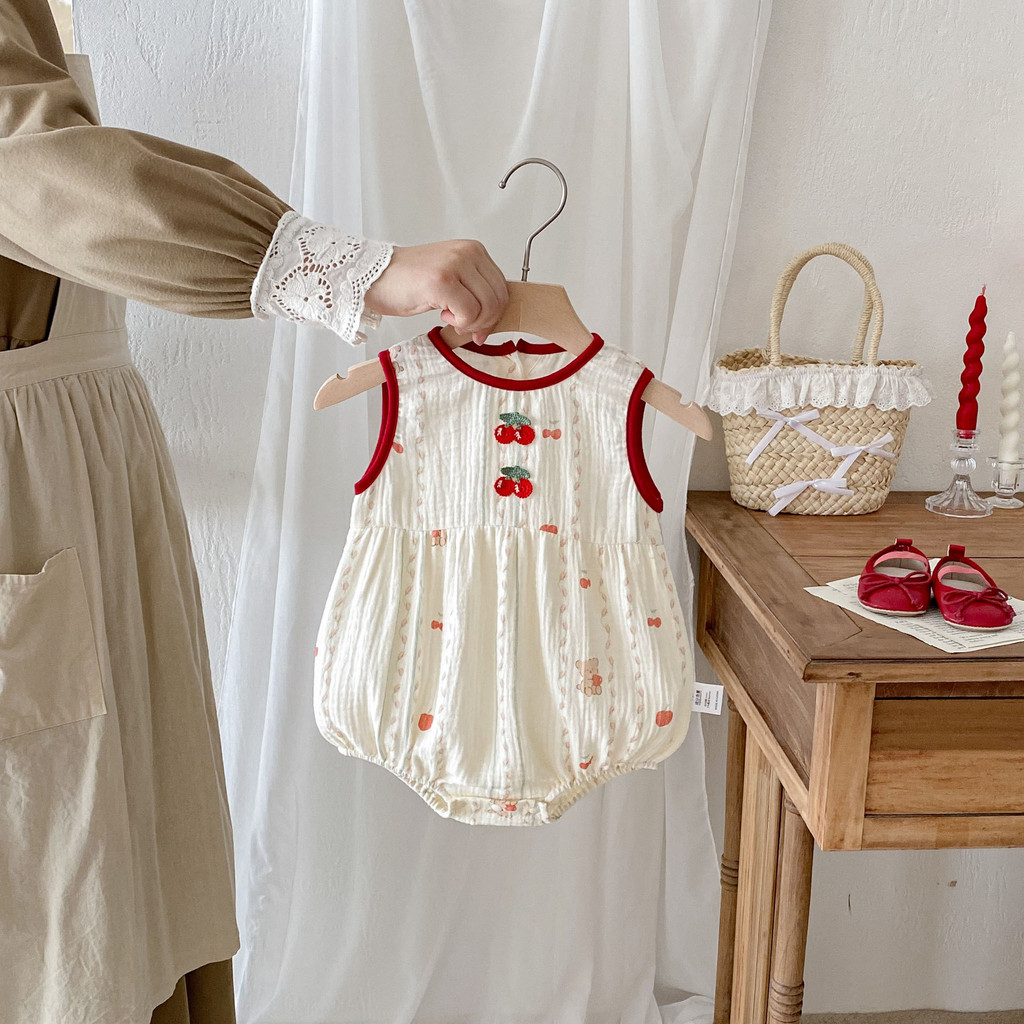 Baby Rompers Newborn Clothes Baby Girl Vest Jumpsuit First Month Old 100 Days Old Romper Thin XRdV