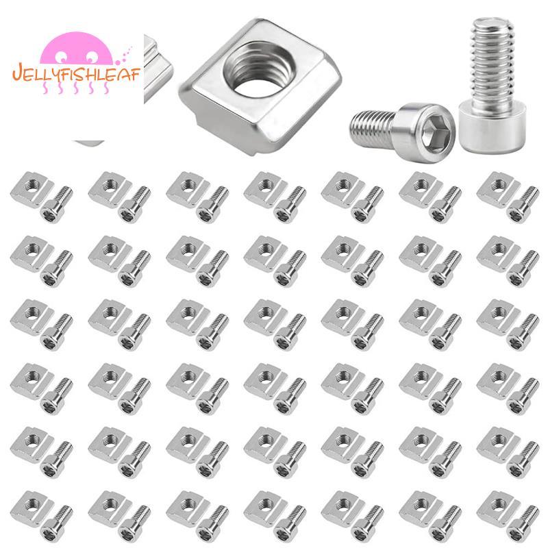 T-Slot Nut 6 Series Thép không gỉ M5 T-Slot Nuts 50 chiếc với Allen Connector Set, Type B, 2020 T Nu