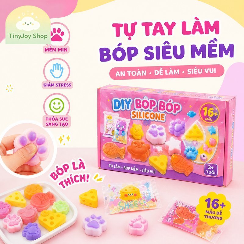 Silicone Squishy Kit Mềm Giảm Căng Thẳng Tự Làm Đồ Chơi Khuôn Sáng Tạo Bộ Trẻ Em Quà Tặng Trang Trí 