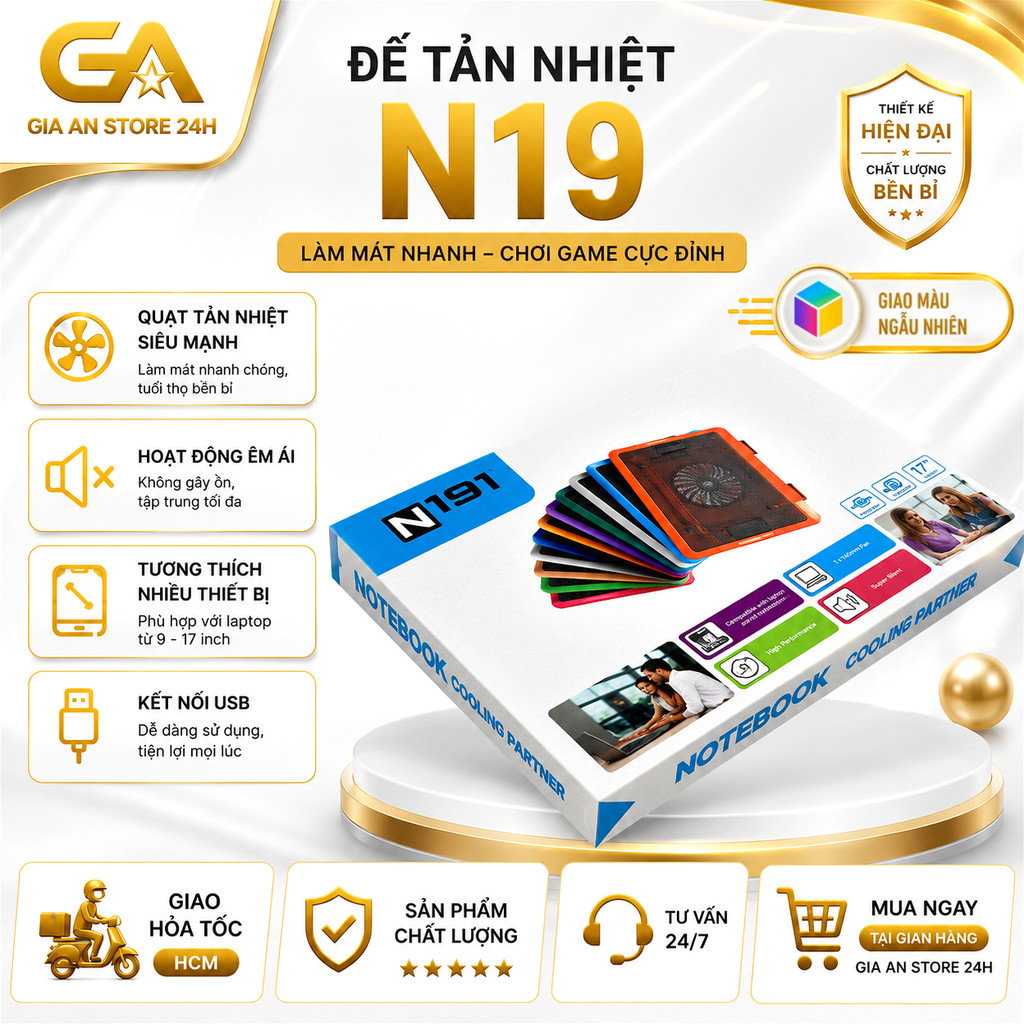 Đế tản nhiệt laptop N19/N91 , fan laptop n19/n91 làm mát cực nhanh - GAGROUP