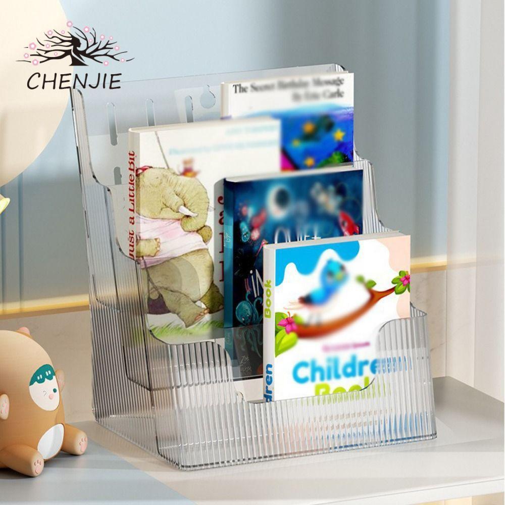 CHENJIE Pamphlet Flyer Organizer, Giá đỡ trưng bày tài liệu bằng nhựa trong suốt, Giá đựng tạp chí 3