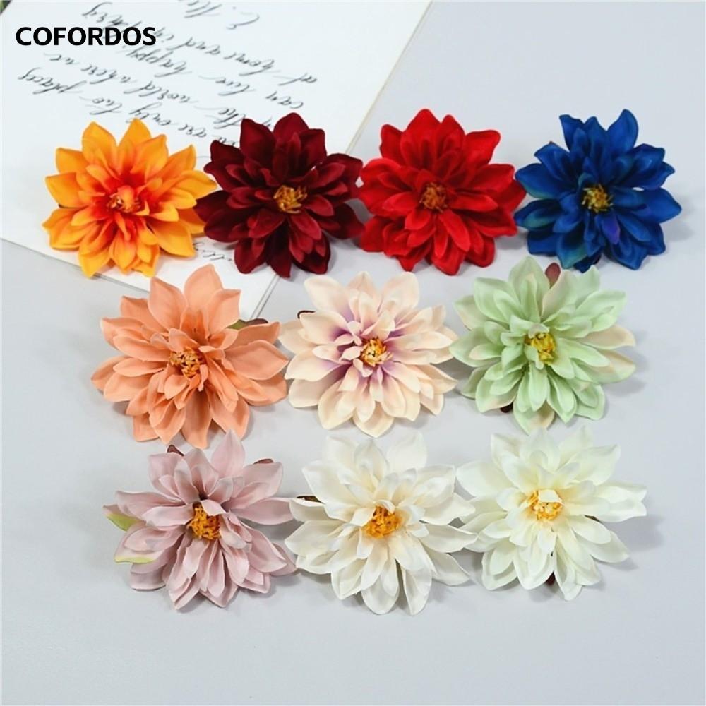 COFORDOS 10 Chiếc Hoa Nhân Tạo, Hoa Giả Satin Dahlia Lụa Hoa Cúc Dahlia Dahlia, DIY Vòng Hoa Bó Hoa 