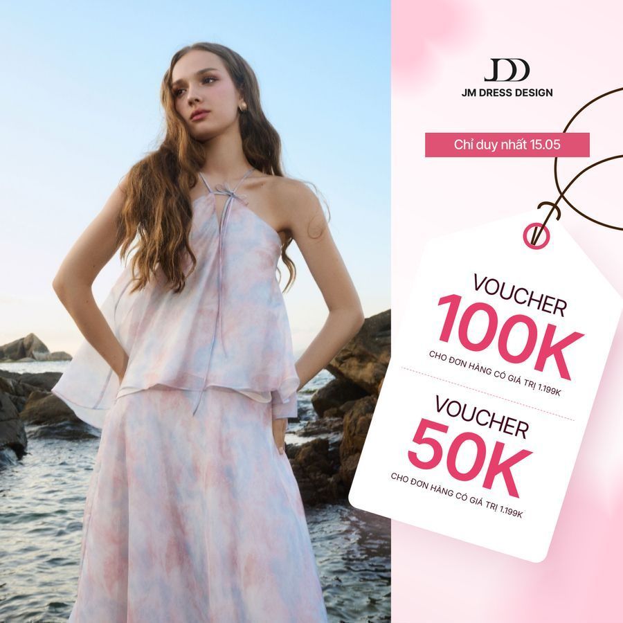 Áo hoạ tiết cutout cổ, dáng đổ 2R05.2403OG thiết kế bởi JM Dress Design