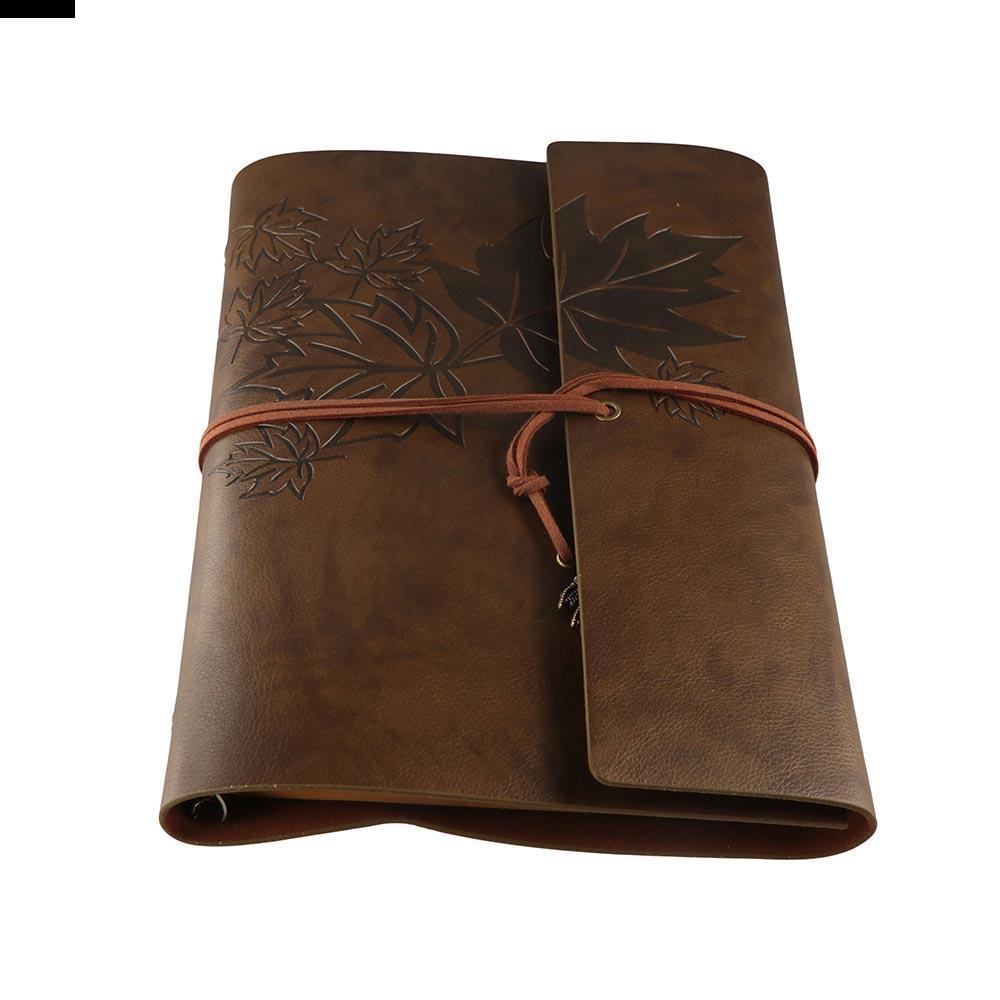 VINTAGESHOPE Travelers Vintage Notebook, Trống Da PU Da PU Kraft Notebook, Rời Lá Notebook Chất Kết 
