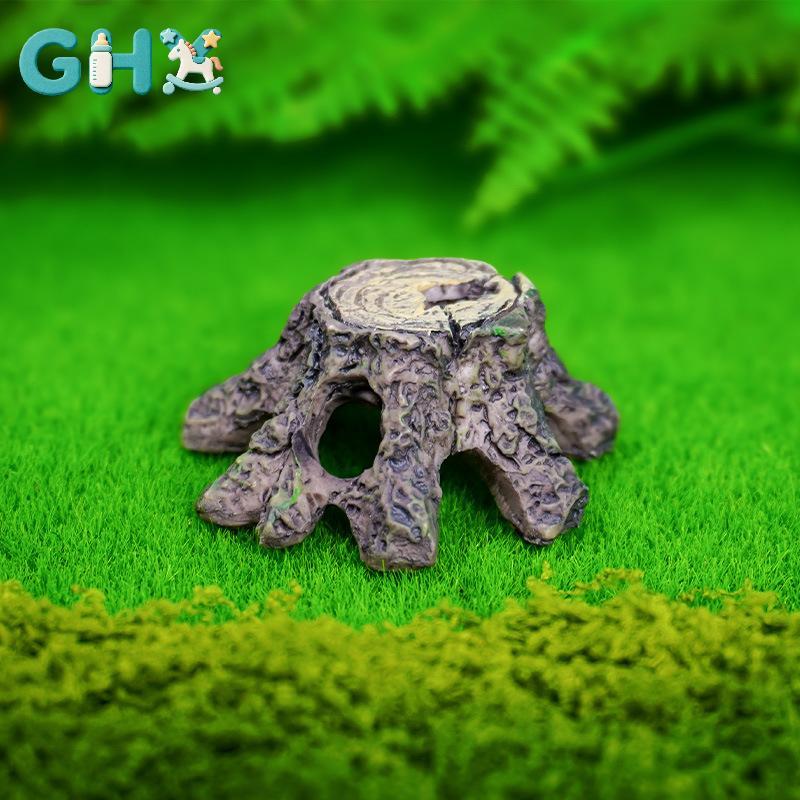 GHX Fish Hide Cave Reptiles Basking Hide Habitat Reptiles Enthusiasts Gears Pet Habitat Accessory VN