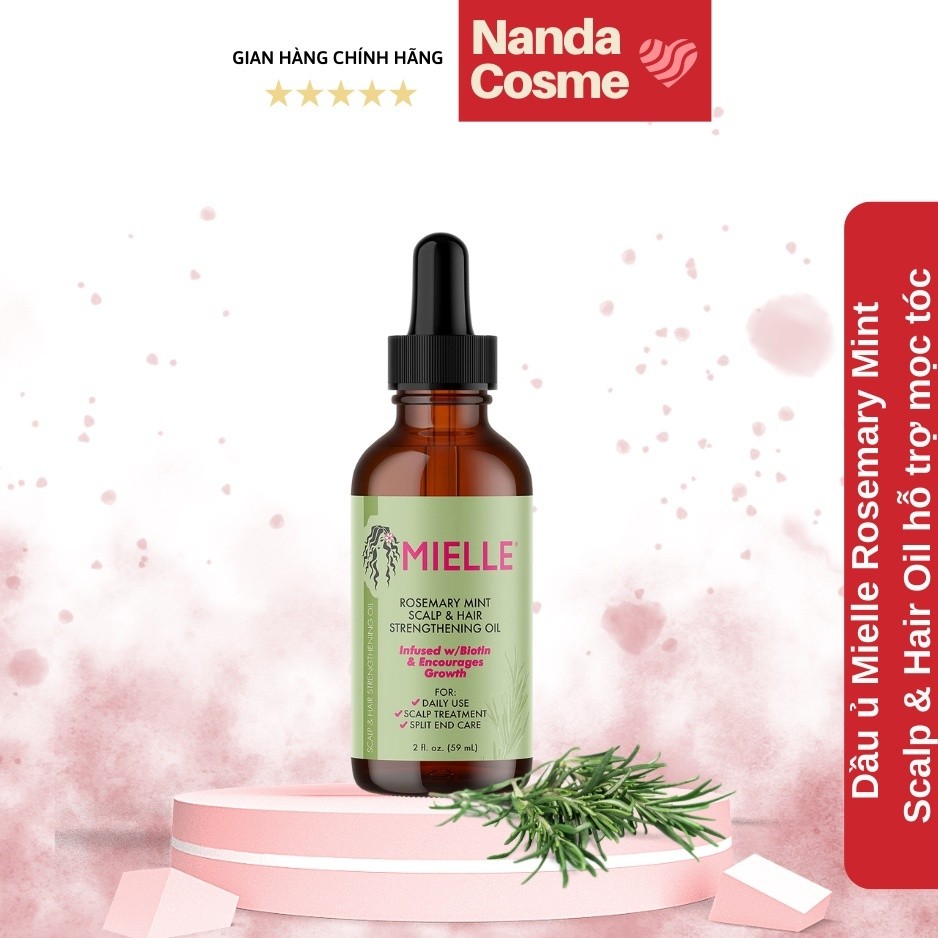 Mielle - Dầu dưỡng dài tóc Mielle Organics Rosemary Mint Scalp & Hair Strengthening Oil 59ml (lihn)