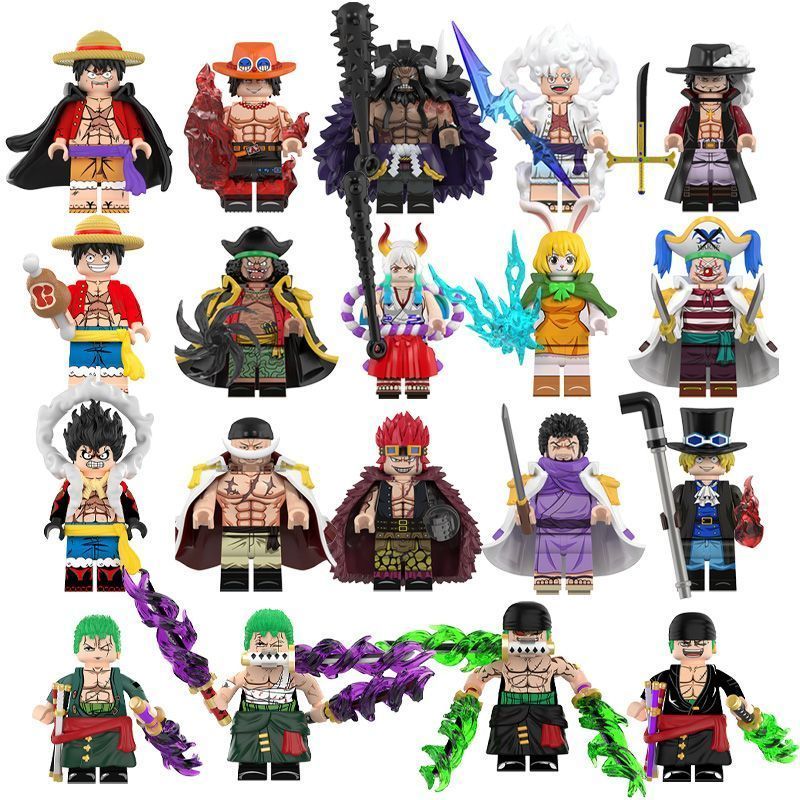 2025 Sản Phẩm Mới Tương Thích Lego Minifigure One Piece Khối Xây Dựng Luffy Zoro Kaido Râu Trắng Cướ