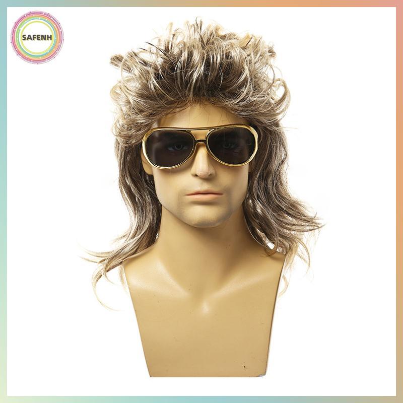 SAFENH Tóc Giả Mullet Sóng Xoăn Phù Hợp Tiệc Disco và Cosplay - 70s 80s Style VN
