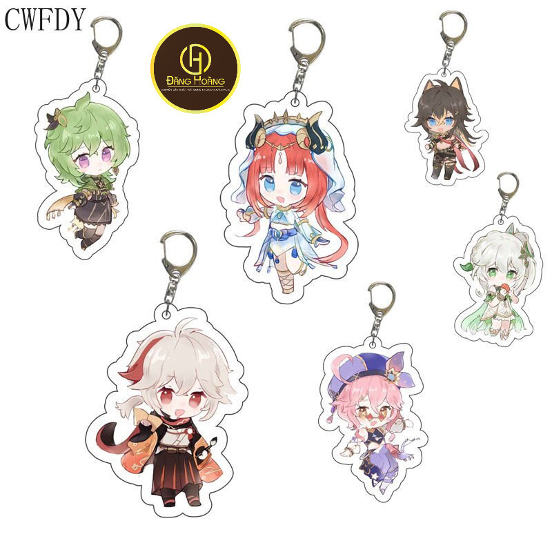 Móc khoá Game Genshin Impact Keychain Cartoon Figure Collei Tighnari Dori Nahida Phụ kiện trang trí 