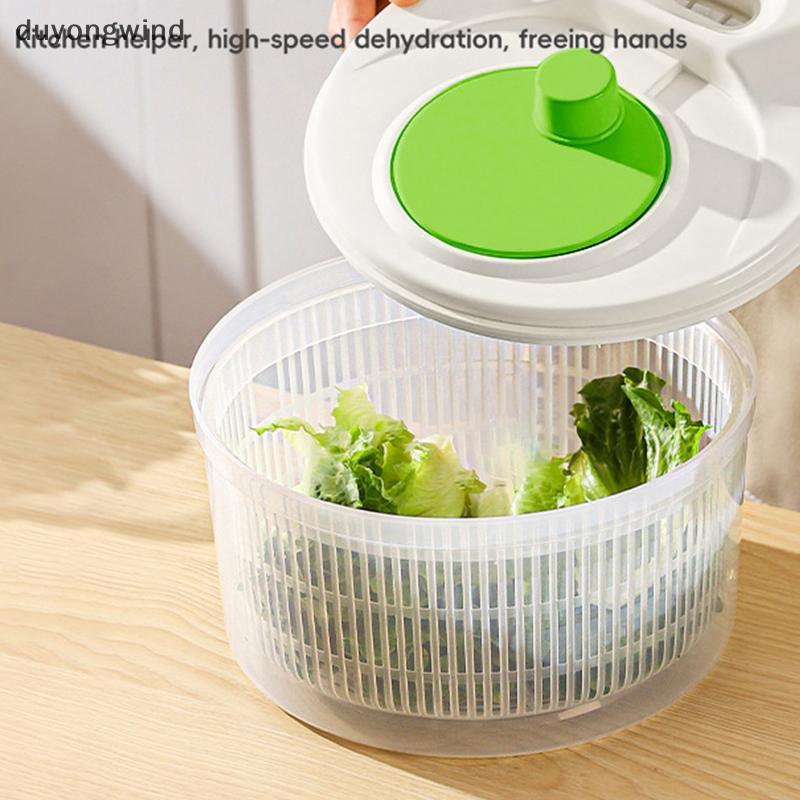 (duyongwind) Máy sấy salad gia dụng cắt và giặt 2 trong 1 Salad Spinner Máy khử nước rau quả Giỏ thấ