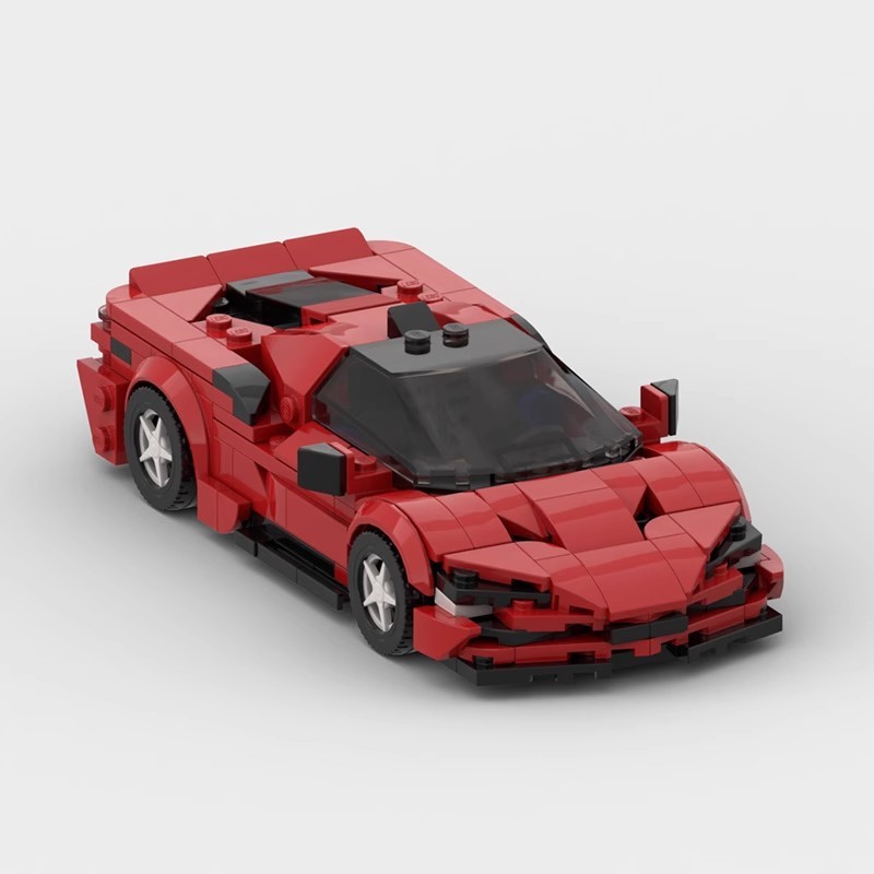 MOC Khối Xây Dựng Tương Thích Lego Ferrari SF90 Bộ Hạt Nhỏ Xe Thể Thao Mô Hình speed8 Lưới Xe Nam Qu