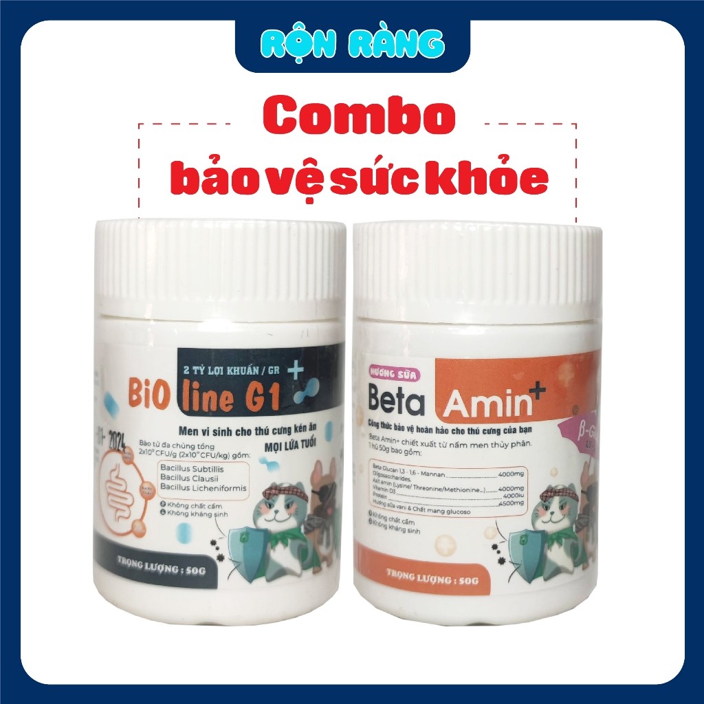 Combo Vitamin Beta Amin, Men vi sinh Bioline G1
