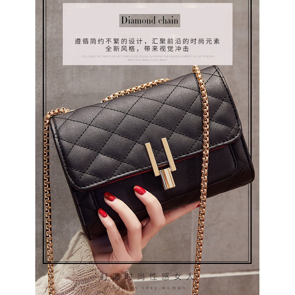 EA3 Túi xách nữ phong cách Hàn Quốc Quilted Beg Túi đeo chéo nữ