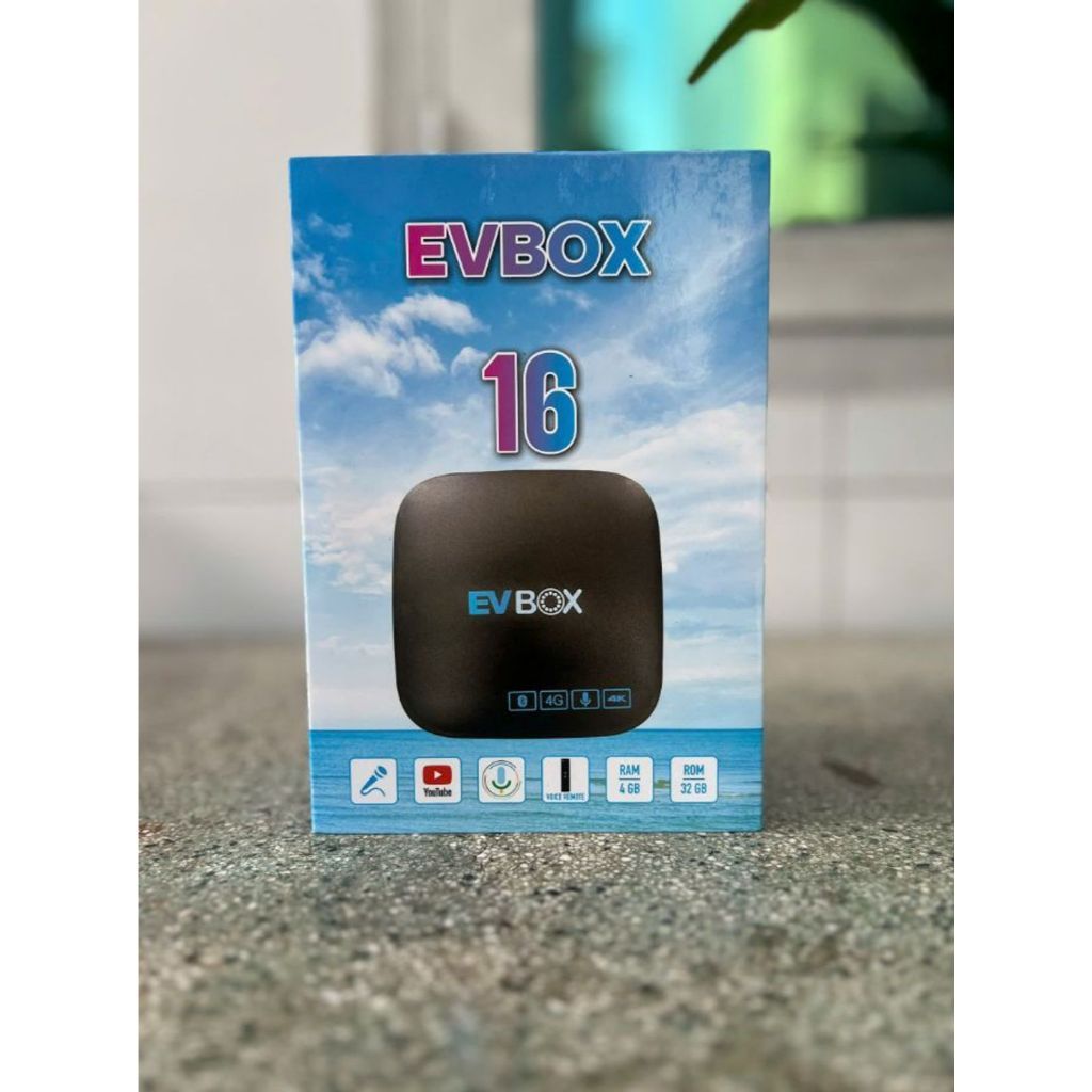 Android TV Box EVBOX 16 Pro chuẩn 8K, có Bluetooth, remote Voice (Ram 4GB Rom 32GB)