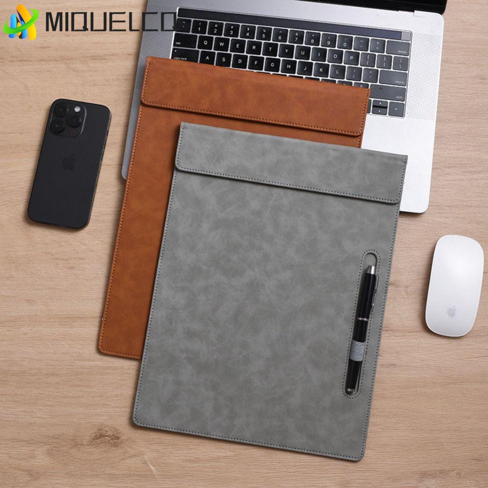 Thư mục tập tin MIQUELCQ, có bút chèn bảng viết bằng da PU, Clip Menu thư mục Di động bền Thư mục gi