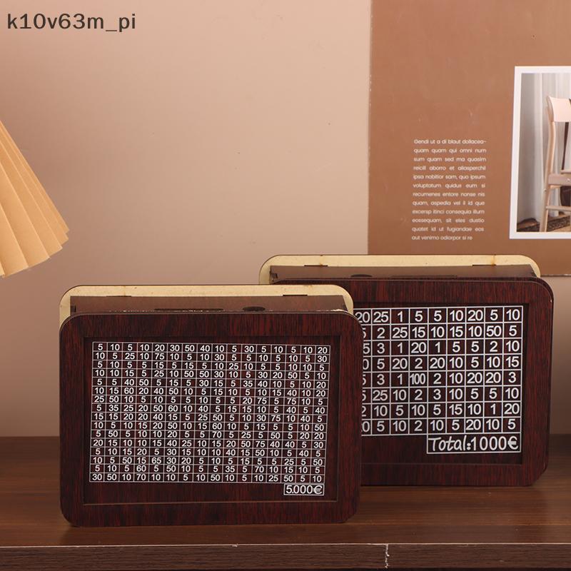 kv 1000/3000/5000/10000 Euro Money Box Wooden Piggy Bank With Reusable Money Box With Saving Goal An