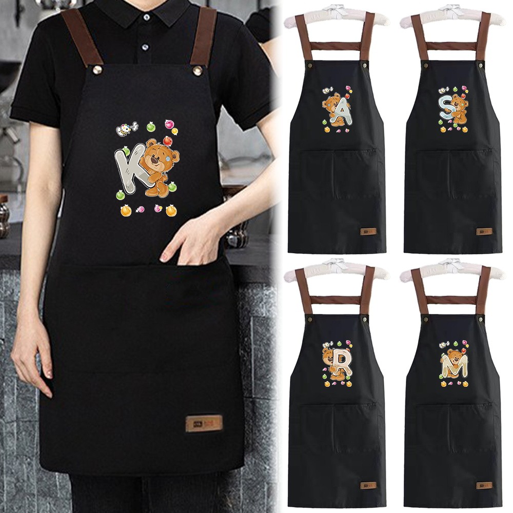 Working Apron For Professional Chefs Adjustable Size Oil-resistant Gardening/Cooking Small Bear Patt