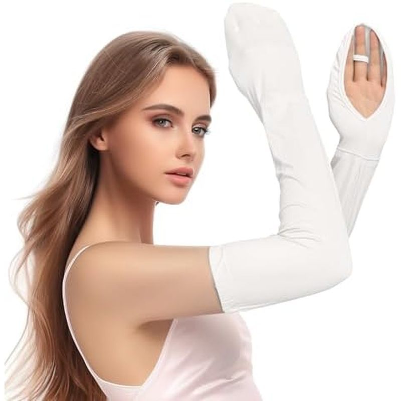 UV Sun Protection Arm Sleeves for Women, UPF 50 Long Sleeve Women, Cooling Glove Sleeves for Golf Cy