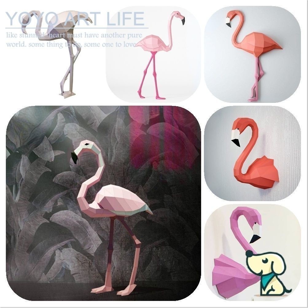 YY Art YP1 Sáng Tạo Giấy Mẫu Flamingo Handmade DIY Handmade Handmade Origami DIY Mô Hình Đồ Chơi Sán