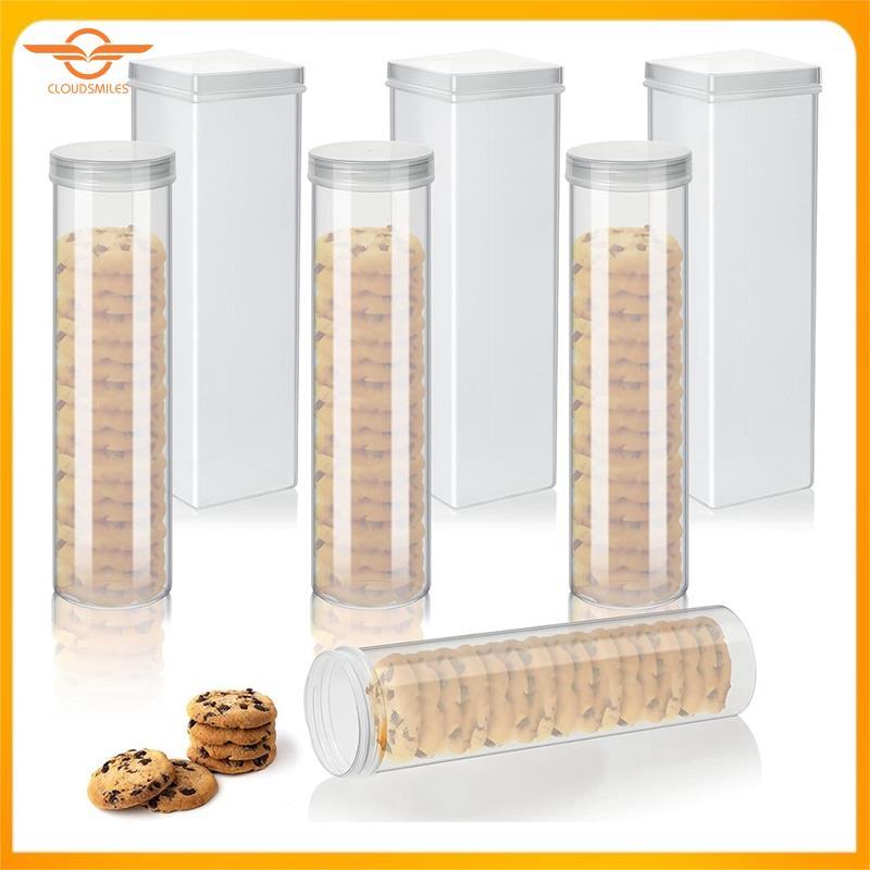 [CloudsMiles] Hộp đựng bánh quy muối 6 chiếc Hộp đựng bánh quy nhựa Hộp đựng bánh quy tròn và vuông