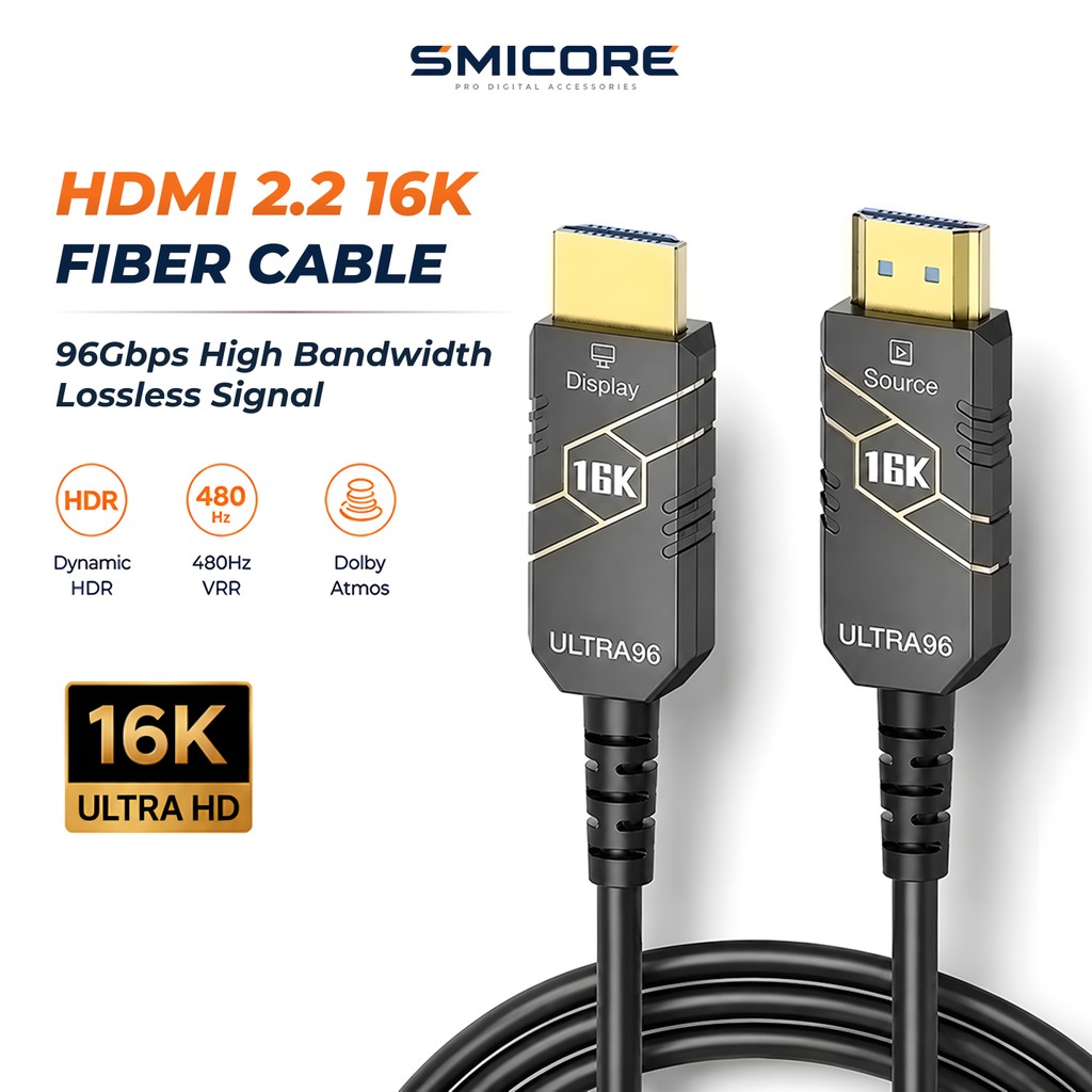 Cáp quang HDMI 2.2 Cáp Video 16K / 60Hz 8K / 240Hz Giao diện HDMI Kết nối cáp dài 10m Cáp TV HD