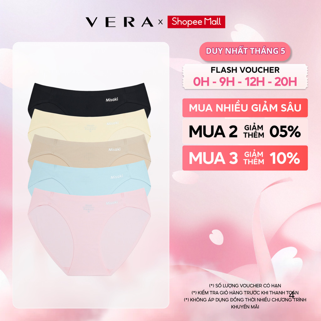 Quần lót bikini đúc su thông hơi nữ Misaki seamless - M1055