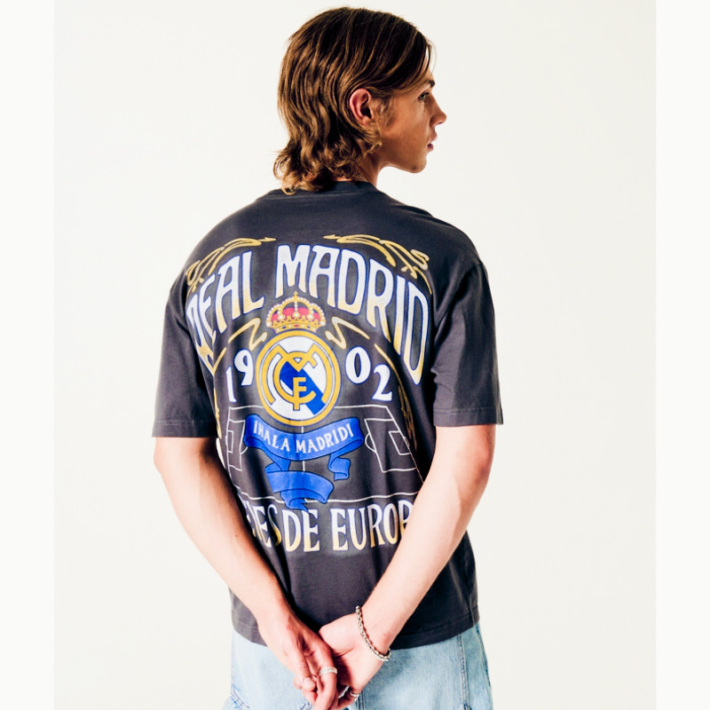 Hollister Nam Loose Top Câu Lạc Bộ Bóng Đá Cổ Điển Đen Thể Thao 100% Cotton Cao Cấp Áo Thun Nữ Tay N