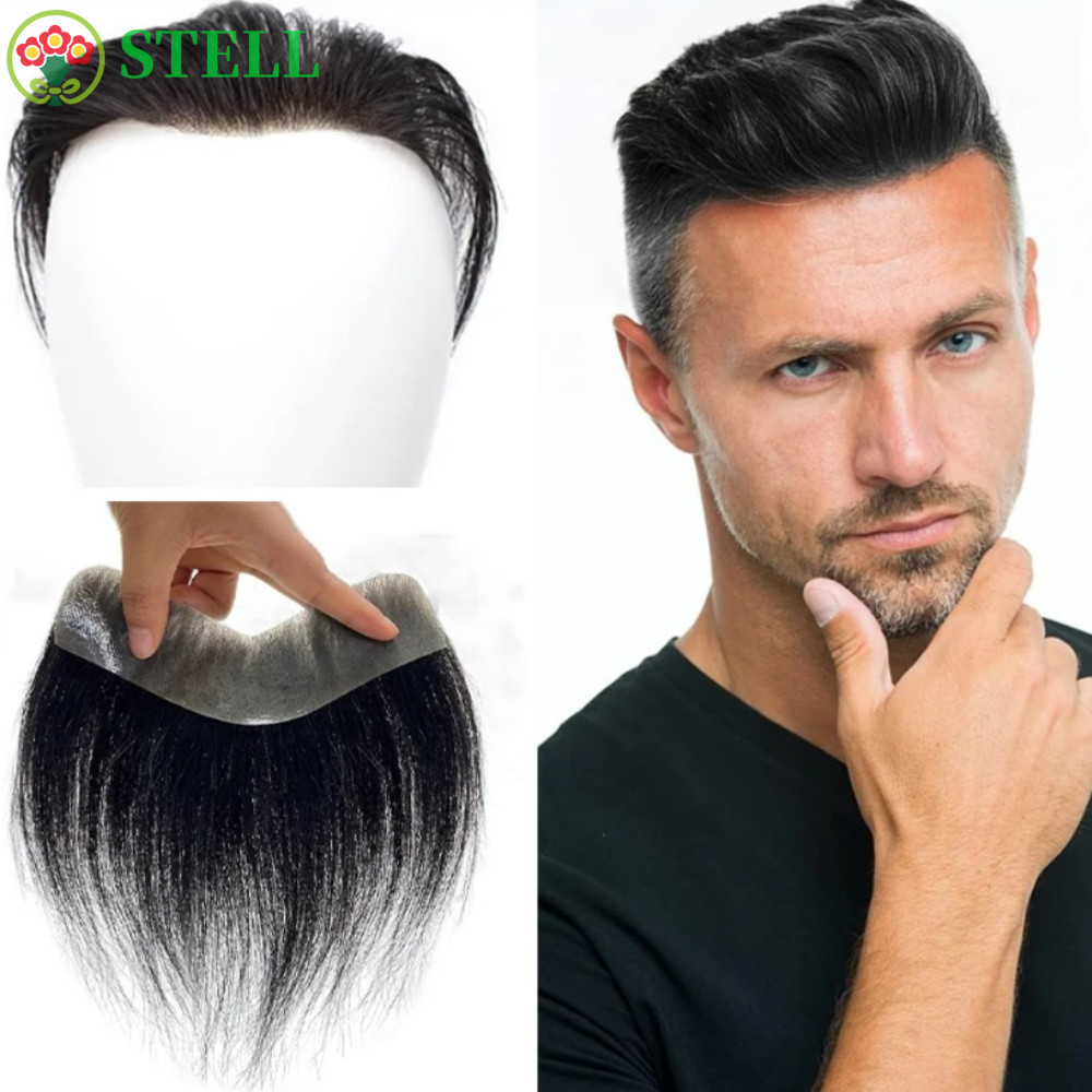 Miếng dán tóc tự nhiên của con người STELL, 0.07mm Handmade Forehead Hairline Hairline, Frontline V 