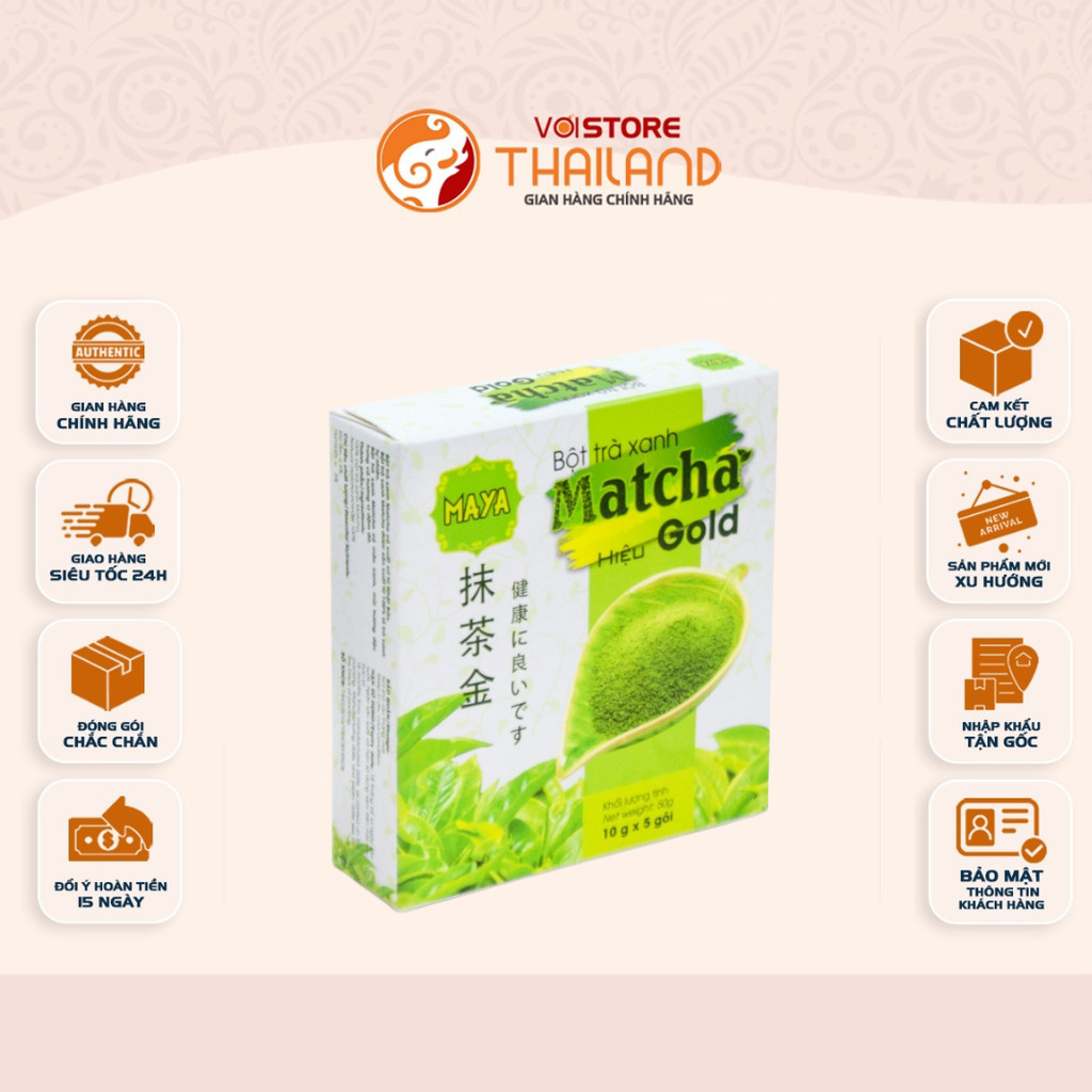 Bột Trà Xanh Matcha Gold 50g – Matcha Nguyên Chất, Mịn Thơm