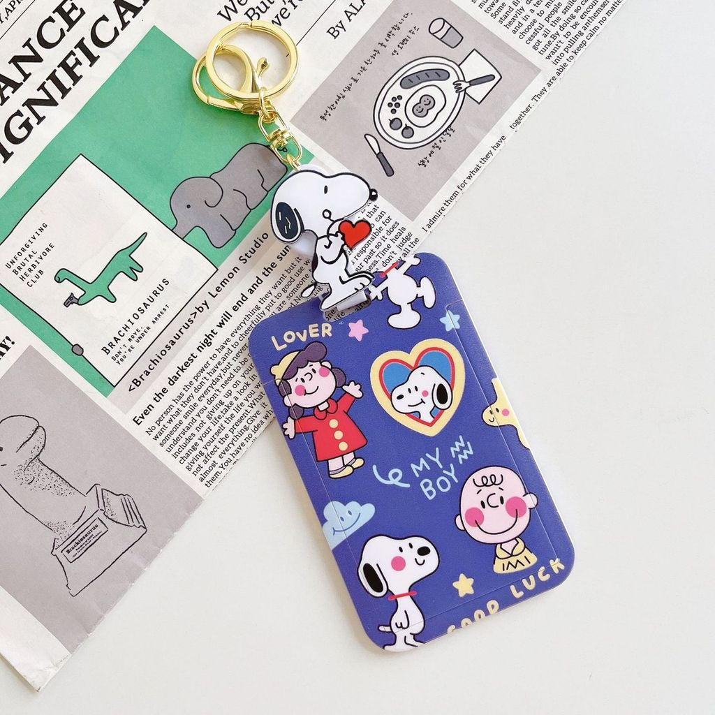 New Product#Snoopy Cute Student Meal Card Bus Card Campus Card Holder Access Control Protective Cove