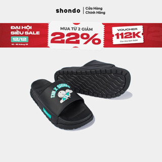   Dép Trendy Nam Nữ SHONDO Thỏ 7 Màu Êm Thời Trang Thích Hợp Đi Học Đi Chơi Đen TRE1414 