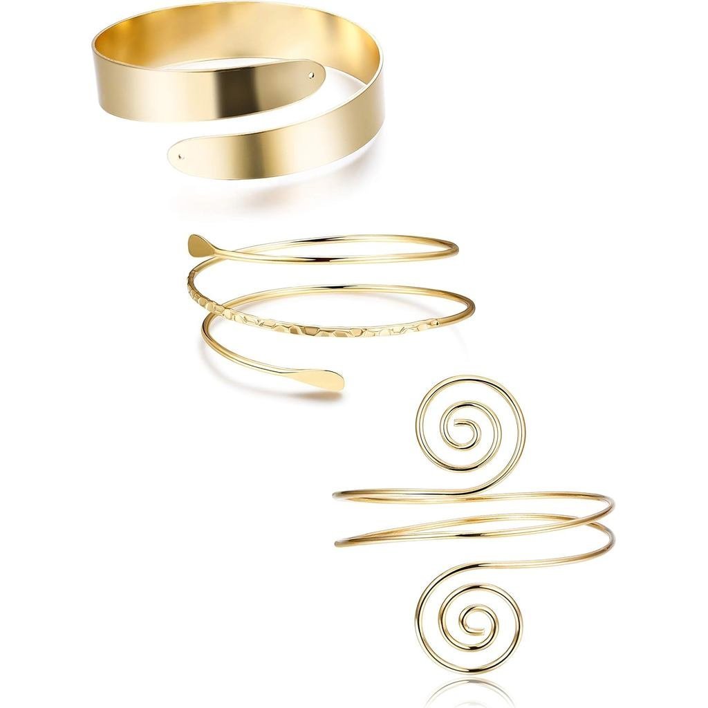 FUNRUN JEWELLY Vòng Tay Cho Nữ - Vàng, Điều Chỉnh Được, Cuộn Dây Xoay Tay