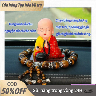 【48h】Chú Tiểu Gật Đầu Gõ Mõ Tụng Kinh – Tượng Trang Trí Xe Ô Tô Phong Thủy, Mang Lại May Mắn Bình An