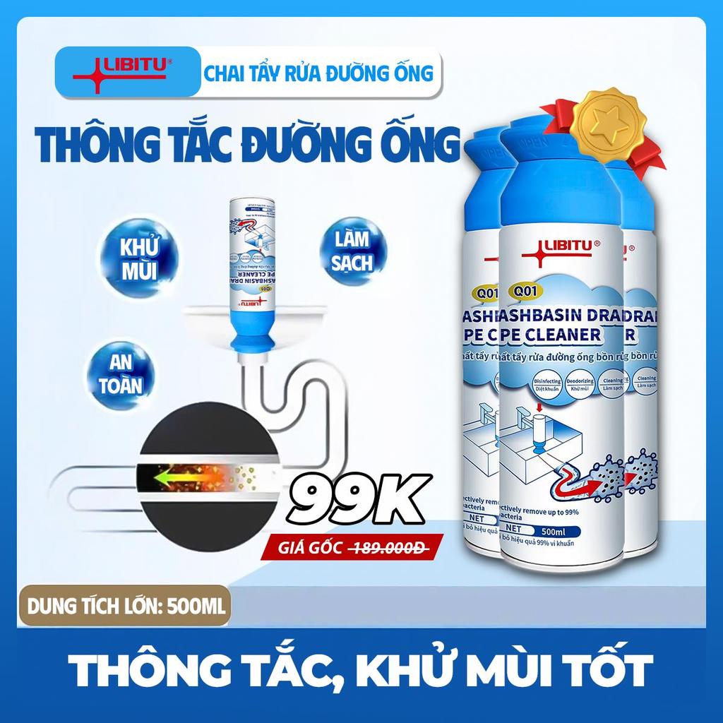 LIBITU "Vua Thông Tắc" 500ml - Thông tắc nhanh ống thoát nước, khử mùi lâu dài.