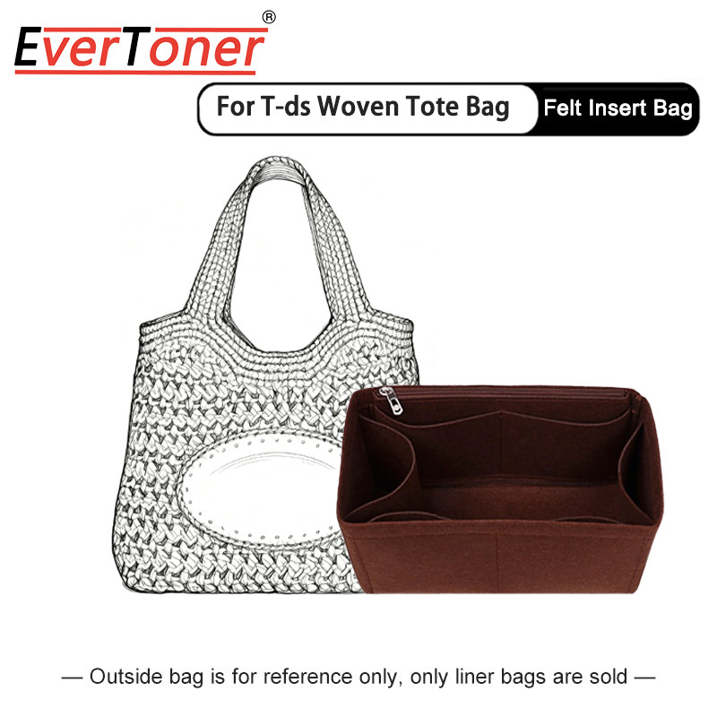 EverToner Túi Xách Nhiều Túi Tổ Chức Cho T-ds Dệt Túi Tote Dung Tích Lớn Túi Bảo Quản Nỉ Chèn Lót Tú