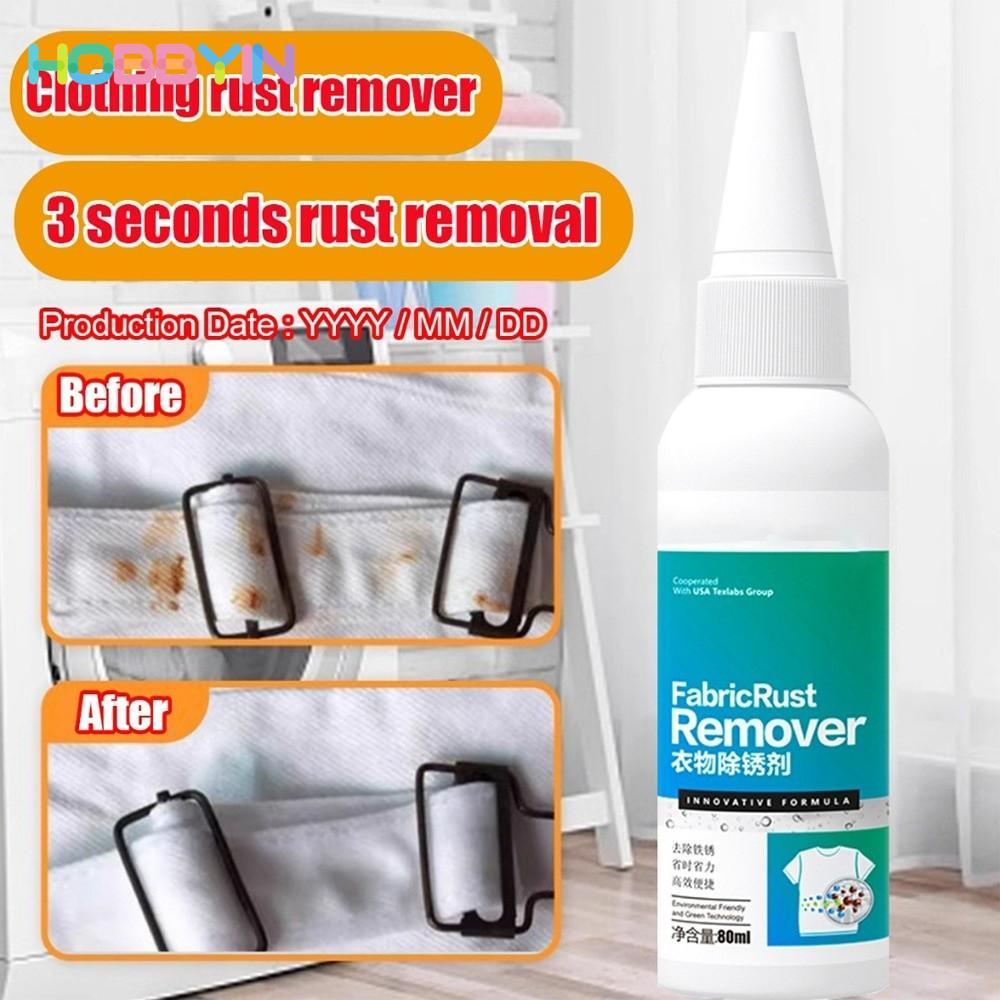 HOBBYIN Vải Tẩy Rỉ Sét, 80ml Loại Bỏ Bụi Bẩn Quần Áo Tẩy Rỉ Sét, Cho Đồng Rỉ Nước Trà Rỉ Rỉ Sét Tẩy