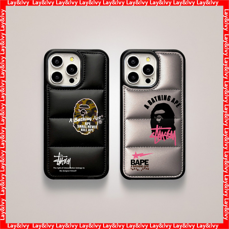 Street Classic BAPE Ape Head Down Jacket Vỏ Điện Thoại Thích Hợp Cho iPhone 16Promax 15promax 14 14P