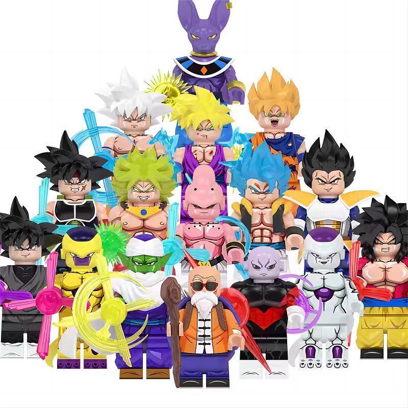 2025 Sản phẩm mới Tương thích Lego Dragon Ball Son Goku Super Saiyan Vegeta Broly Khối xây dựng Mini