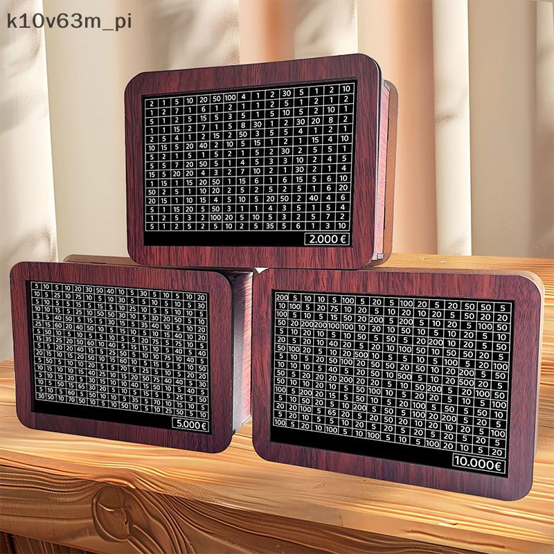 kv Wooden Money Saving Box Money Storage Bank with Saving Money Goals Counter Reusable Piggy Bank vn