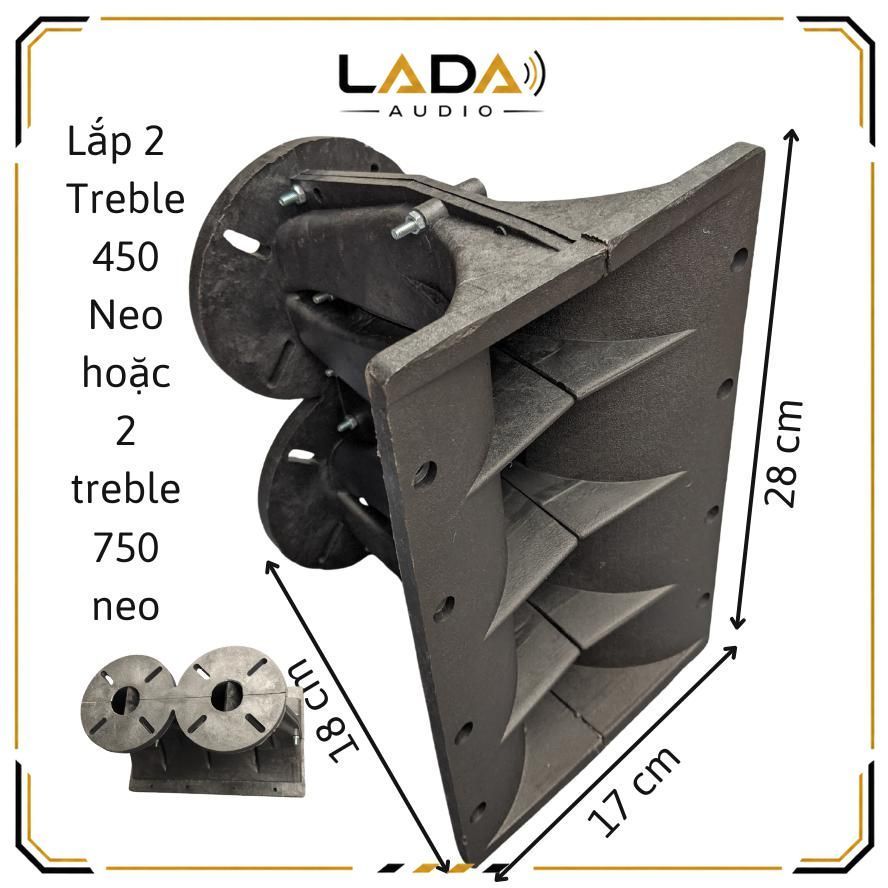 Họng treble Array Đôi kícḣ thước 17 x 28 lắp 2 treble 750 neo hoặc 2 treble 450 neo giá 1 cái