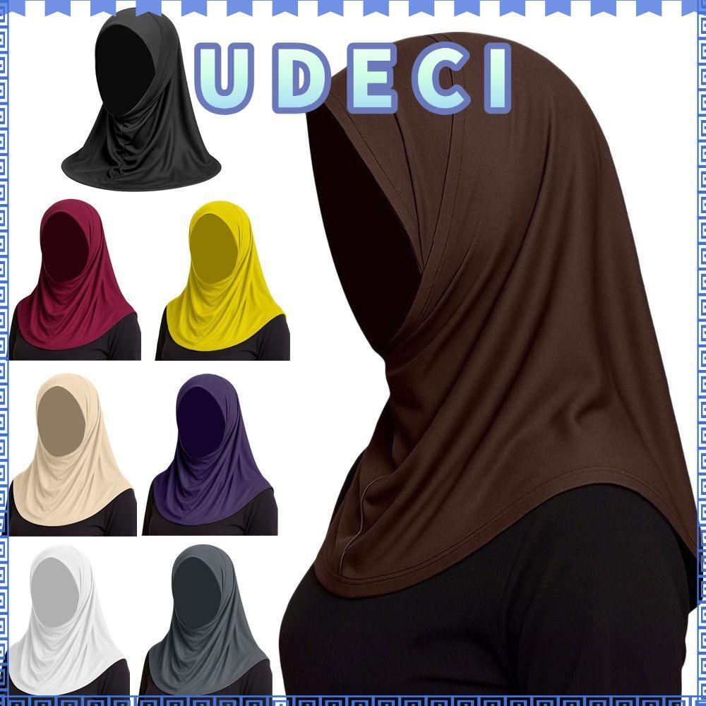 Khăn Hijab Nữ UDECI, Khăn Hijab Chống Nắng Ice Silk Instant Hijab, Thanh Lịch Nhẹ Màu Trơn Bảo Vệ Cổ