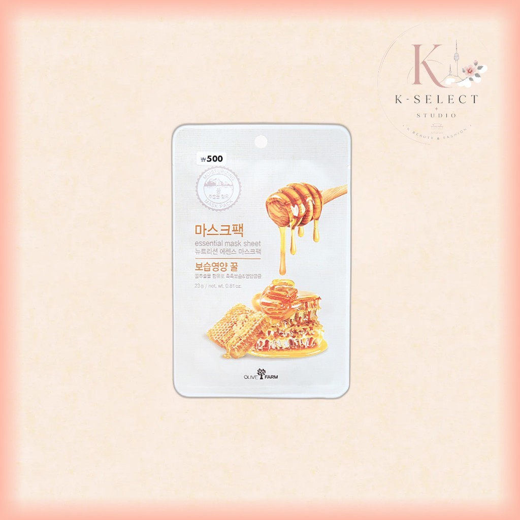 [daiso] Essential Mask Sheet Honey, 23g, 1 cái/ Khẩu trang Hàn Quốc/ Tăng độ ẩm/ Chính hãng của K-Se