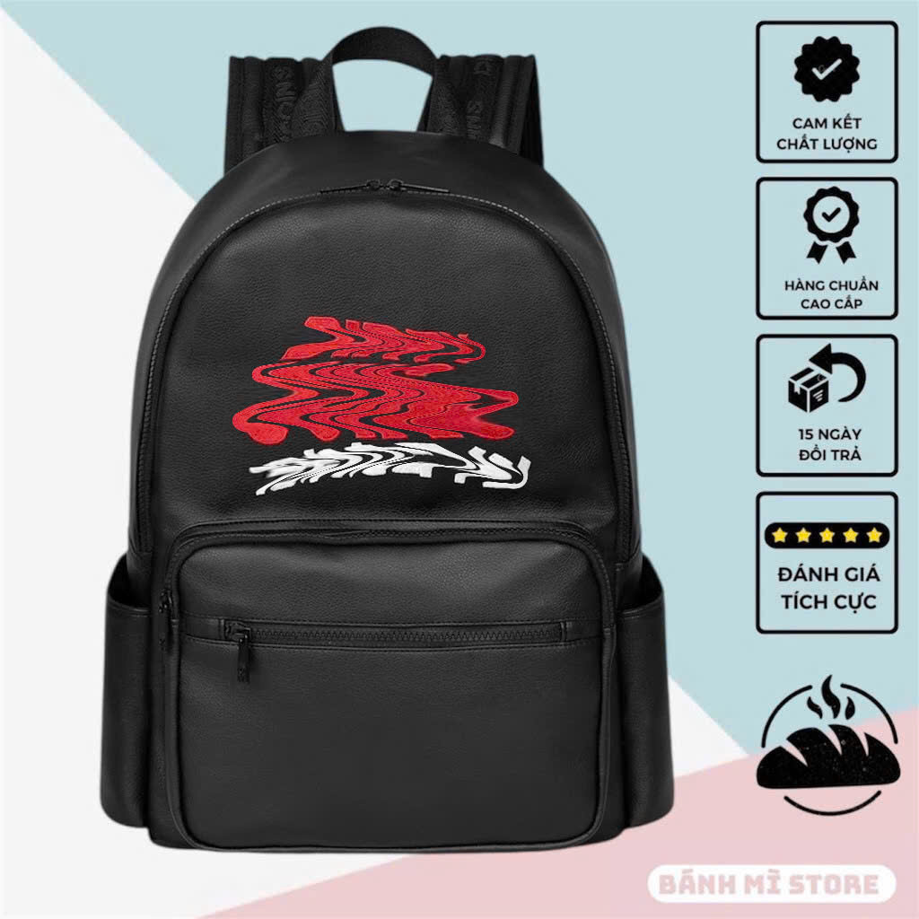 Balo DTC Dico Wavy Backpack V3 Chất Da PU Trượt Nước Đựng Vừa Laptop 15,6 Inch Cặp Da Đi Học BÁNH MÌ