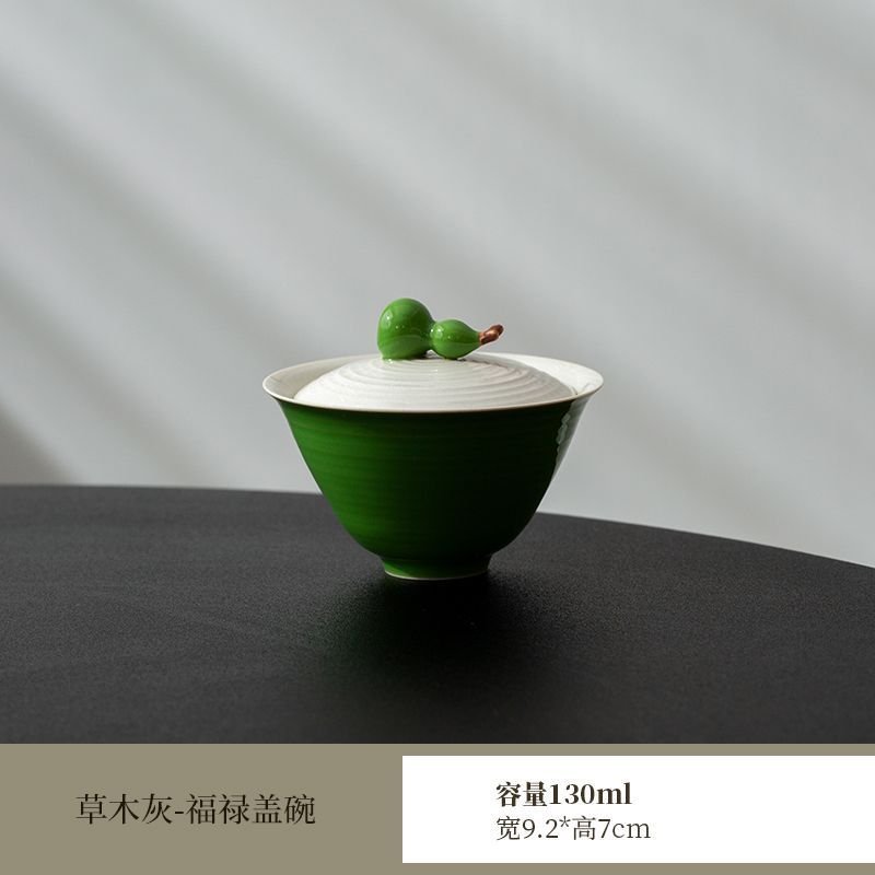Ceramic gray handmade gaiwan ceramic tea bowl kung fu tea set single tea bowl